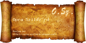 Opra Szilárd névjegykártya