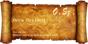 Opra Szilárd névjegykártya