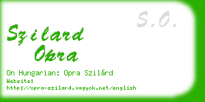szilard opra business card